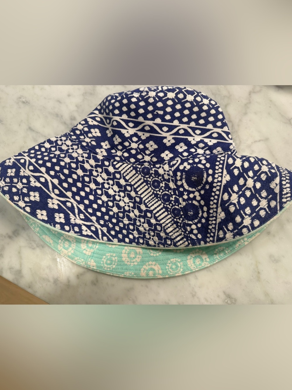 Vineyard Vines Blue and Mint Patterned Bucket Hat